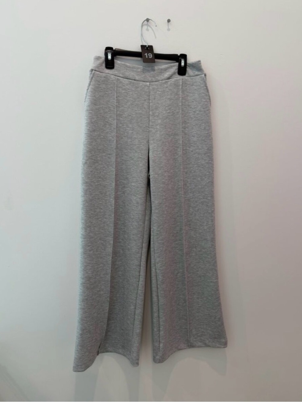 Gray Wide Leg Knit Pants